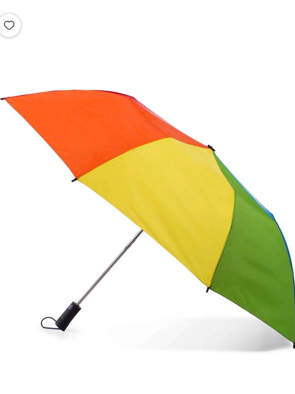 totes Compact Rainbow Panel Umbrella in Orange, Yellow & Green